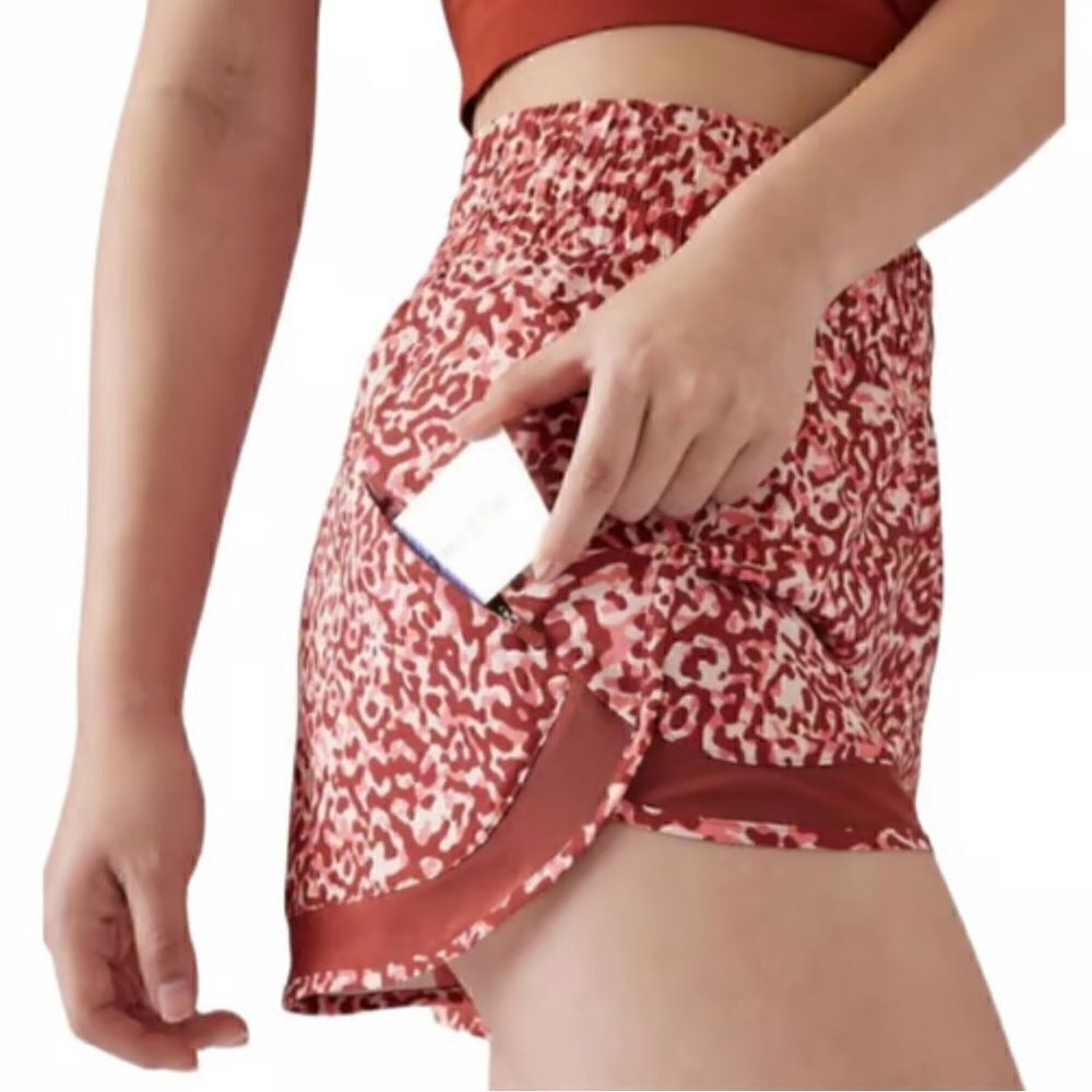 Athleta Mesh Racer Run High Rise Shorts Size Small